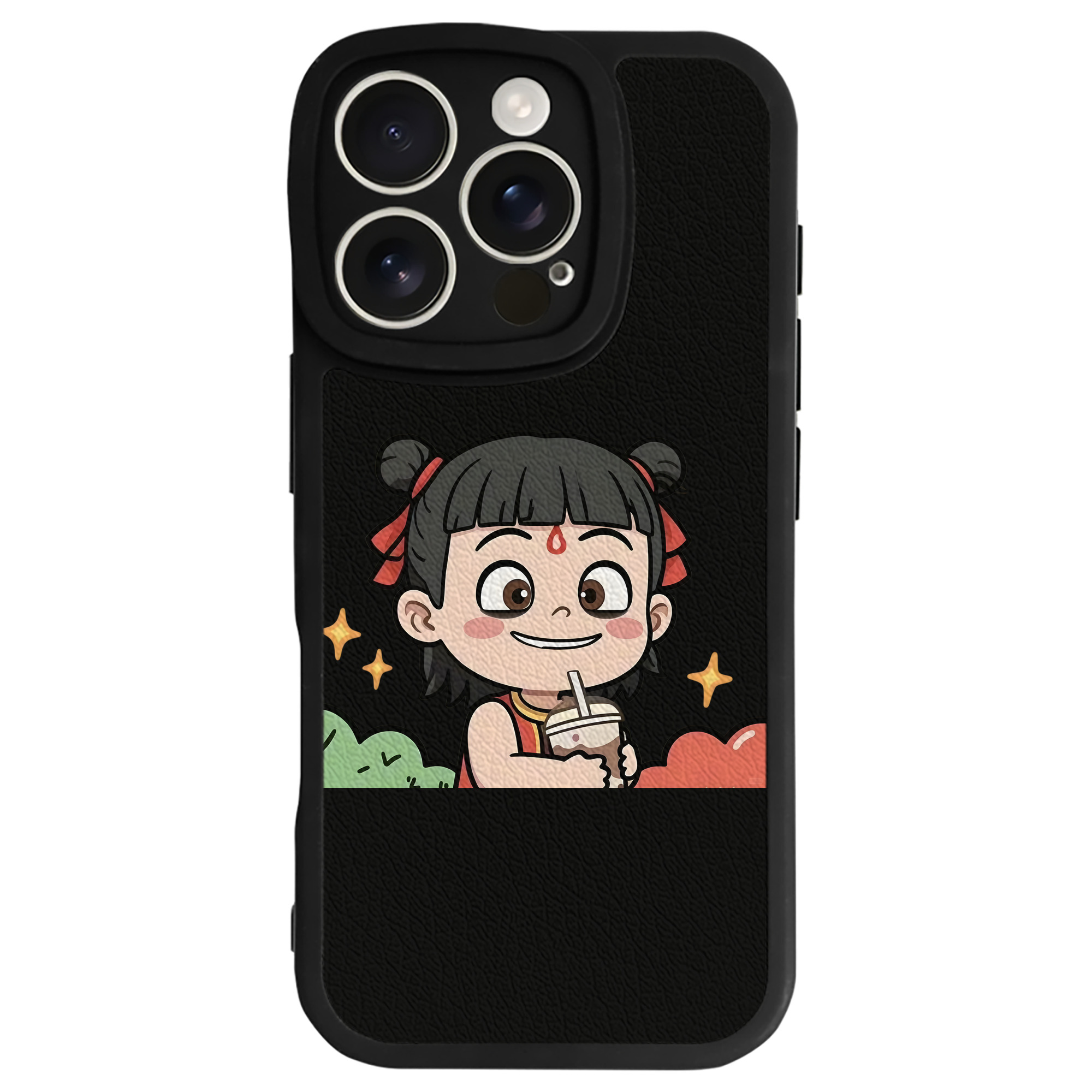 （画像用） Ne Zha 2 ナタ 魔童の大暴れ 【iPhone 16シリーズ対応】シリコンスマホケース（レザー調） 材質：シリコン